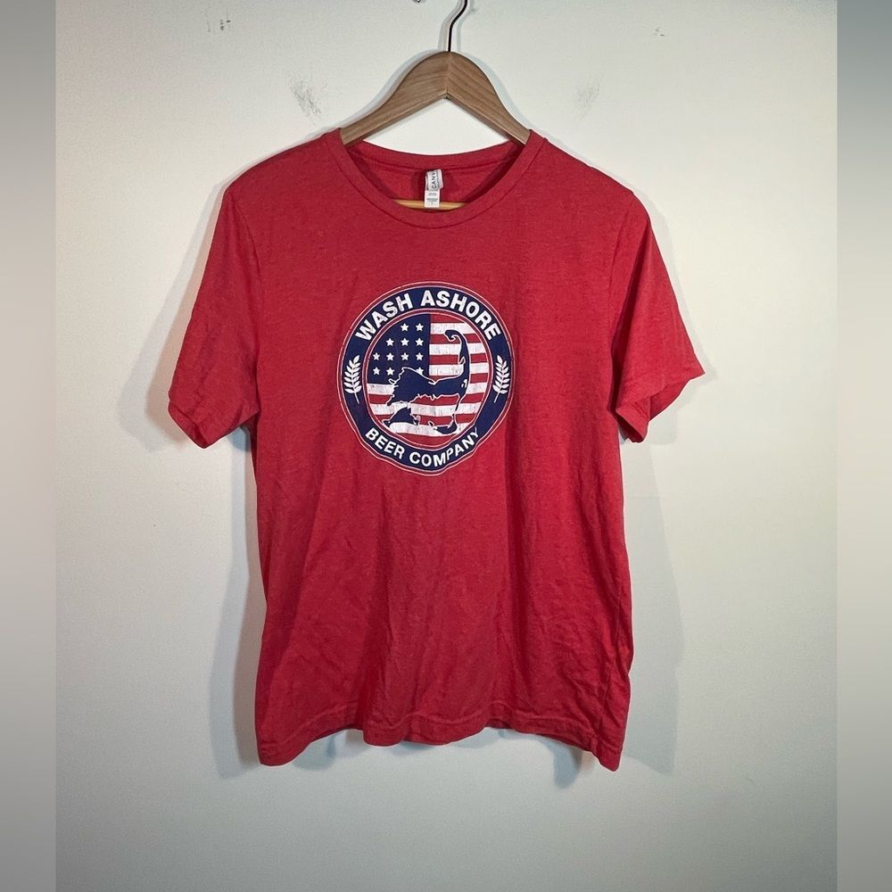 Wash Ashore Brewery Collectible Graphic Tee Mens Large Red